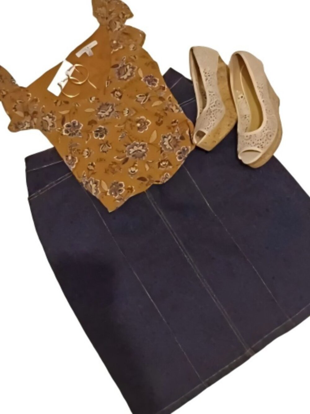 Vintage Gloria Vanderbilt Denim Midi Skirt